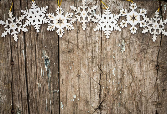 Snowflake Brown Christmas Photo Backdrops