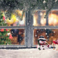 Grey Wood Wall Snowman Christmas Backdrops