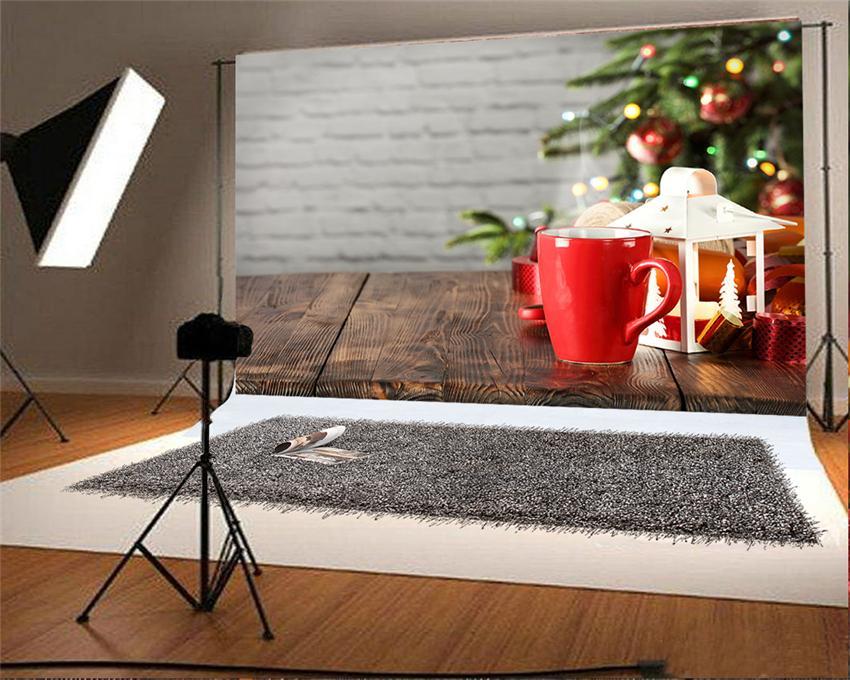 Christmas Wood Floor Backdrops for Picture
