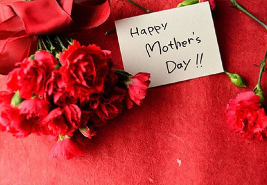 Red Flower Decoration Background For Mother's Day Photography Backdrop