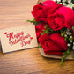 Red Rose Photography Background For Happy Valentine's Day Backdrop