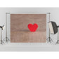 Red Heart  Brown Wall Backdrop For Mother's Photography Background