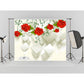 Valentine's Day Mother's Day Red Flowers Decoration Backdrop Romantic White Photography Background