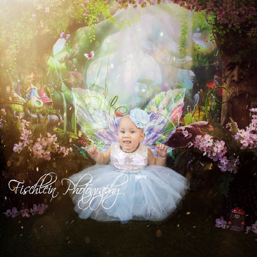 Fairy Tale Spirits and Girls In The Forest  Backdrop for Baby Show Photography