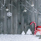 Snow Dark Grey Wooden Christmas Backdrops