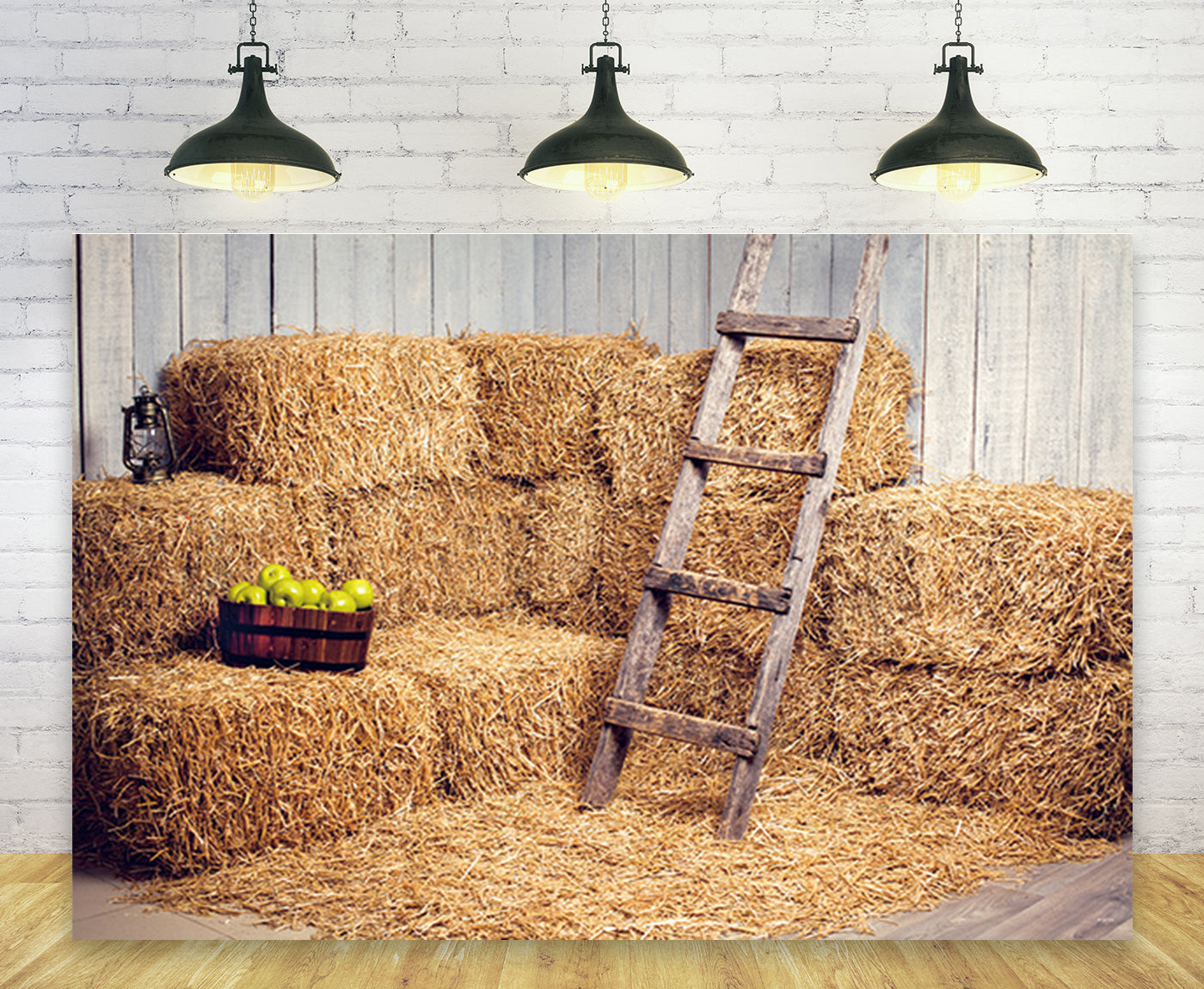 Wooden Straw Autumn Photography Backdrop