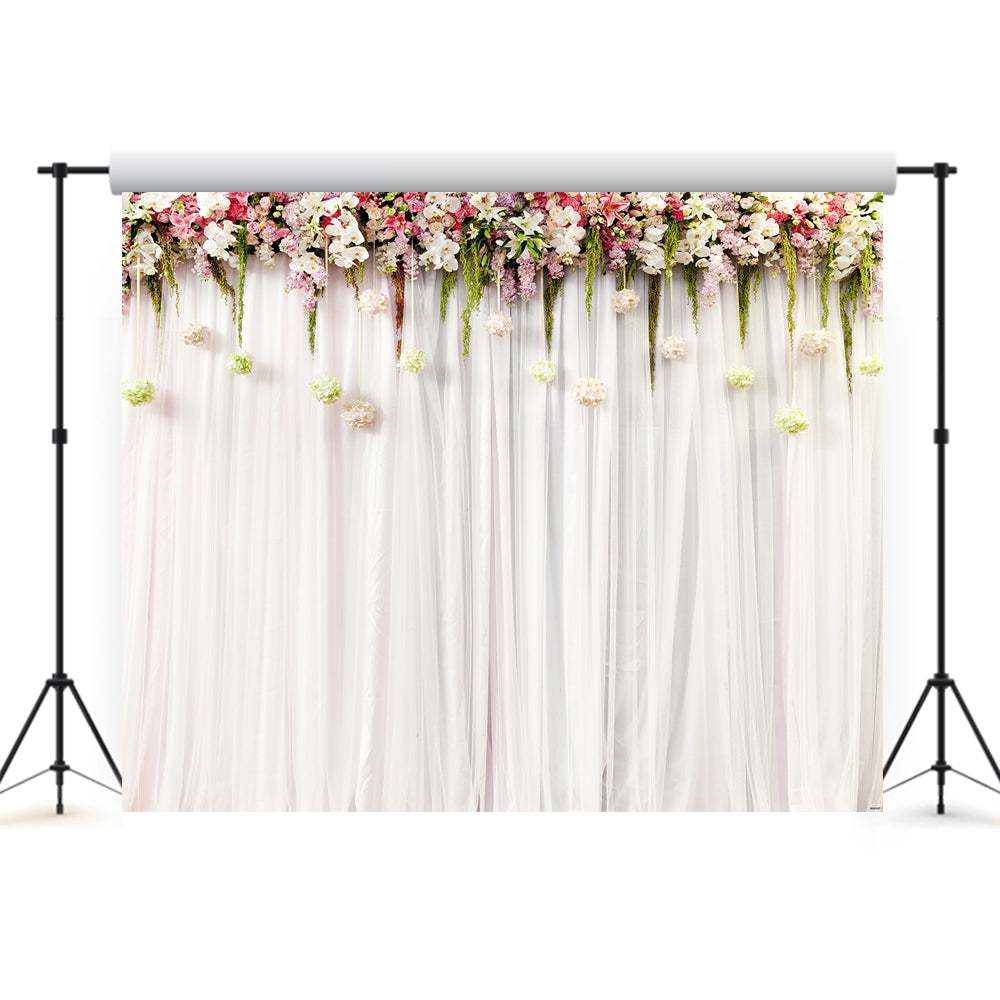 Beige Curtain Birthday Photo Booth Prop Backdrop for Bridal Shower Wedding Photography