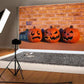 Pumpkin Sculpture Halloween Backdrop