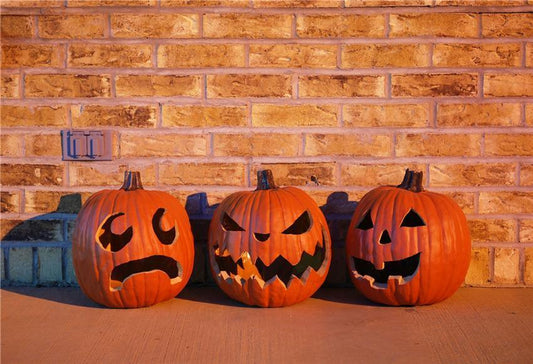 Pumpkin Sculpture Halloween Backdrop