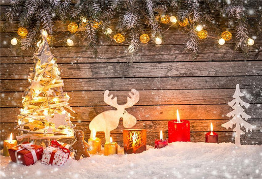 Snow Wood Christmas Photography Backdrops