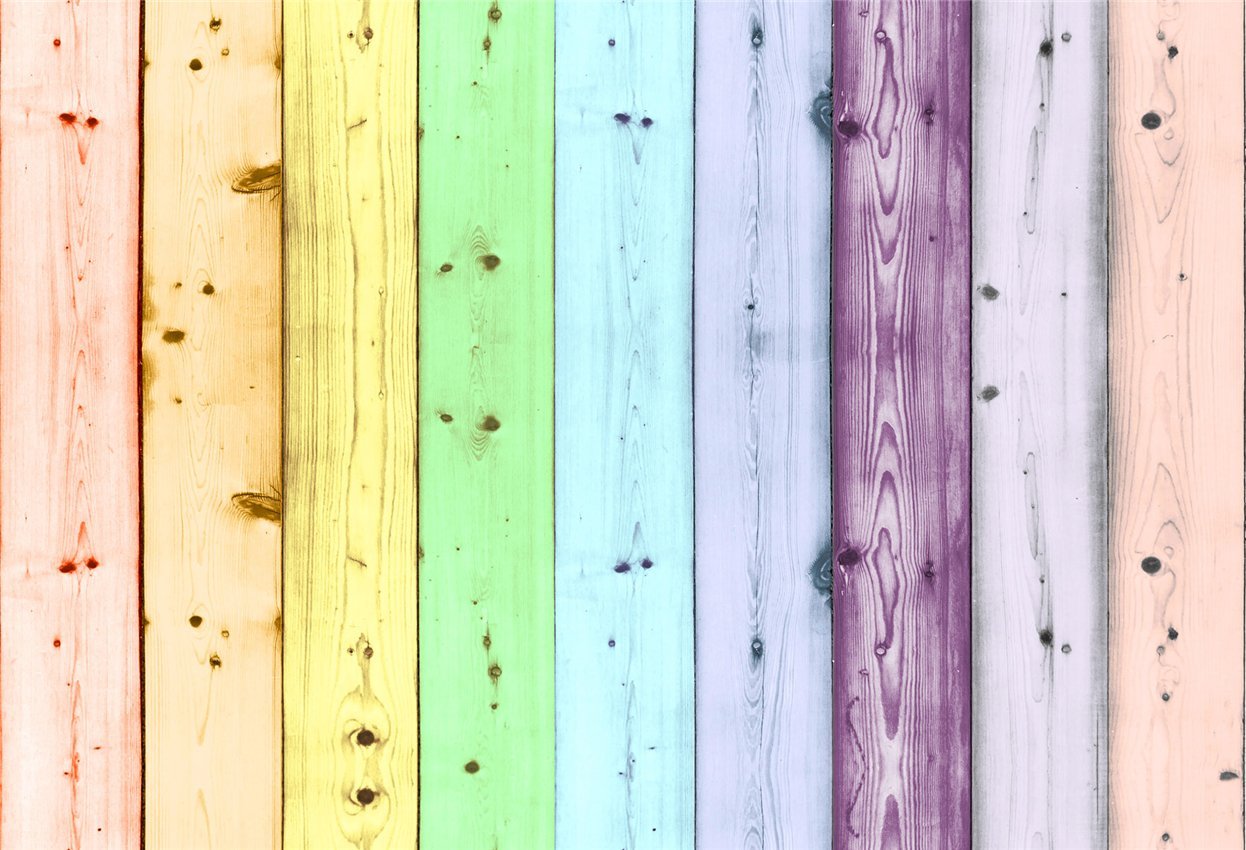 Rainbow Wooden Photography Backdrops for Picture