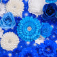 Blue and White Flower Wedding Backdrops for Birthday Background