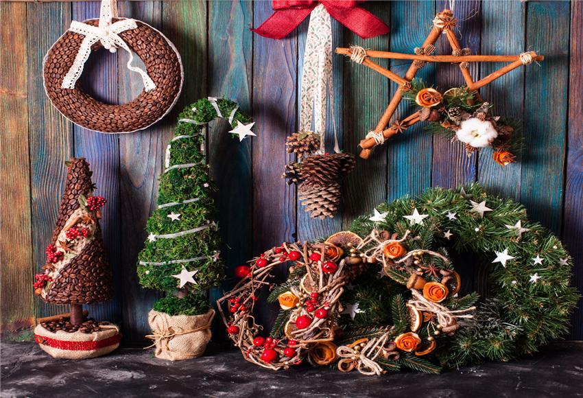 Wooden Christmas Photo Booth Prop Backdrops