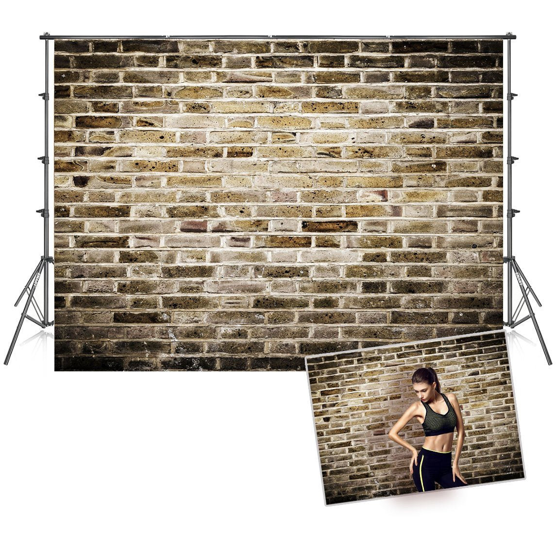 Vintage Grey Brick Wall Backdrop for Photo Booth Prop