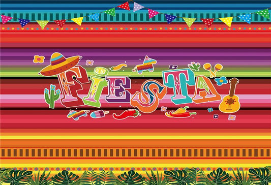 Stripe Summer Fiesta Mexican Dress-up Photo Booth Backdrops
