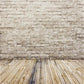 Vintage Brick Wall Brown Wood Floor Photo Backdrops