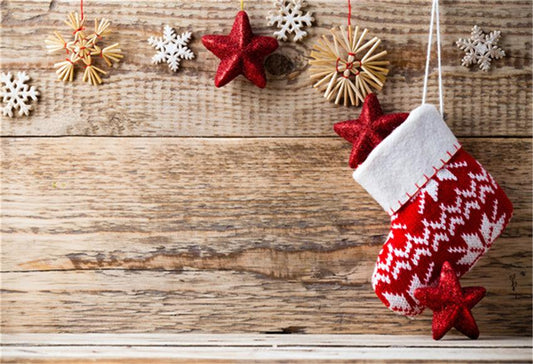 Wooden Socks Christmas Photo Backdrops