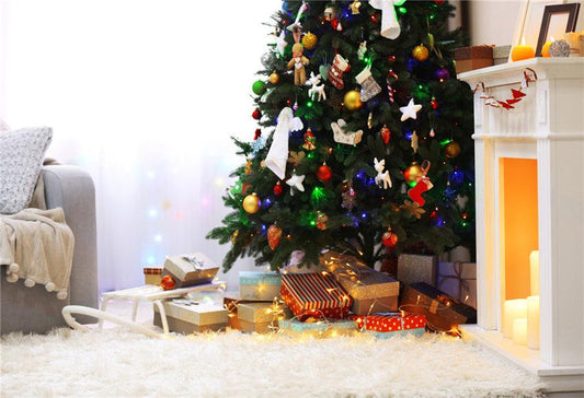 Christmas Photography Backdrops Shiny Tree