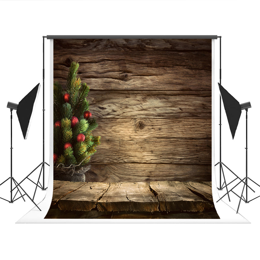 Brown Wooden Christmas Photo Backdrops for Photo