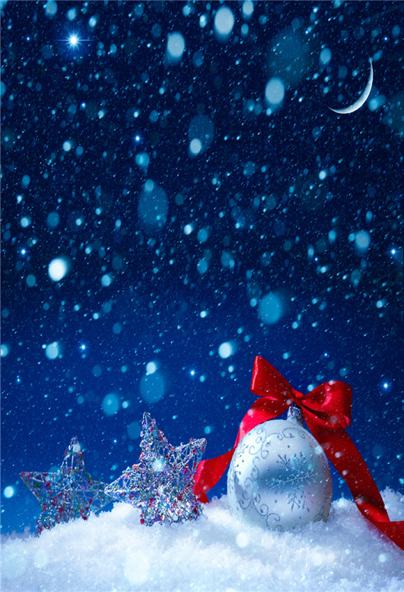 Snowflake Sliver Bell Christmas Photography Backdrop