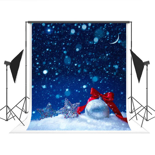 Snowflake Sliver Bell Christmas Photography Backdrop