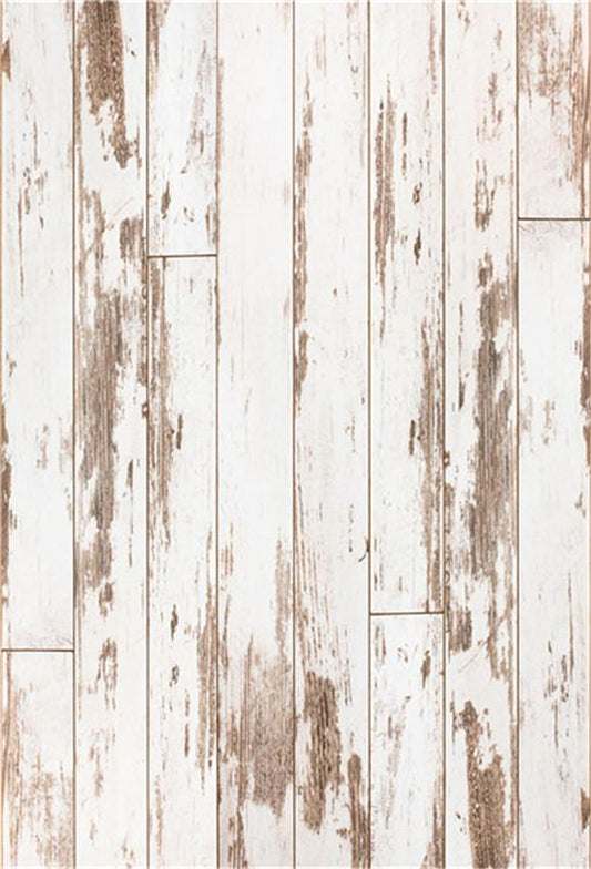 White and Brown Vintage Wooden Backdrops for Birthday,Baby Show