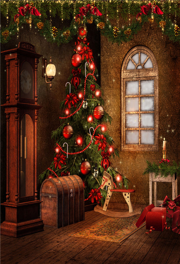 New Arrival-Children's Room With Christmas Decorations Photography Backdrop J05988