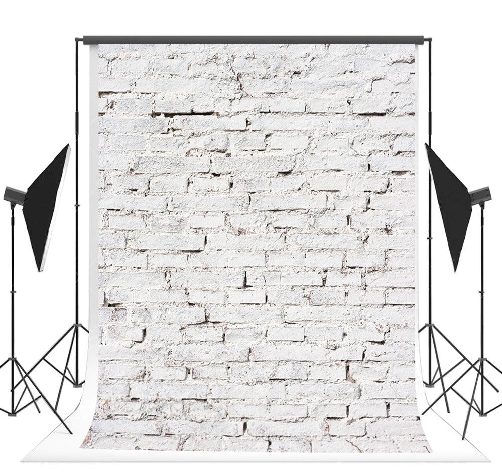 Retro White Brick Wall Backdrop Background Party Portrait Video Shooting Studio Props K15129