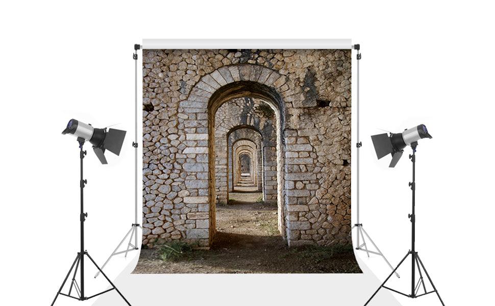 Senior Bricks Dark Door Photo Backdrop Architecture Background for Photo Studio K15418