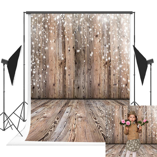 Old Wood Glitter Digital Backdrop Vintage Background Backdrops for Photography K15613