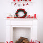 White Fireplace Wood Floor Backdrop for Picture