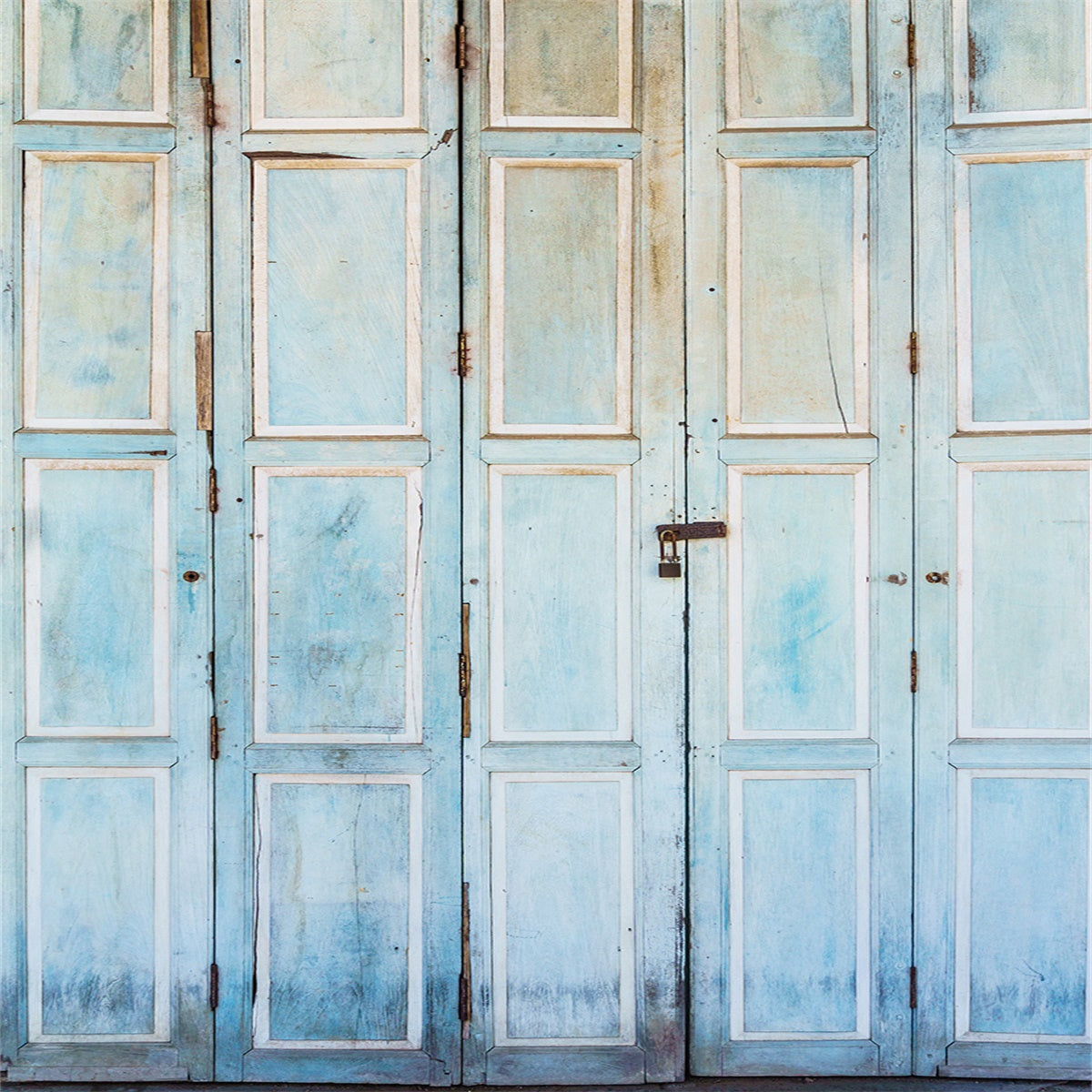 Light Blue Wood Door Architecture Backdrop for Studio