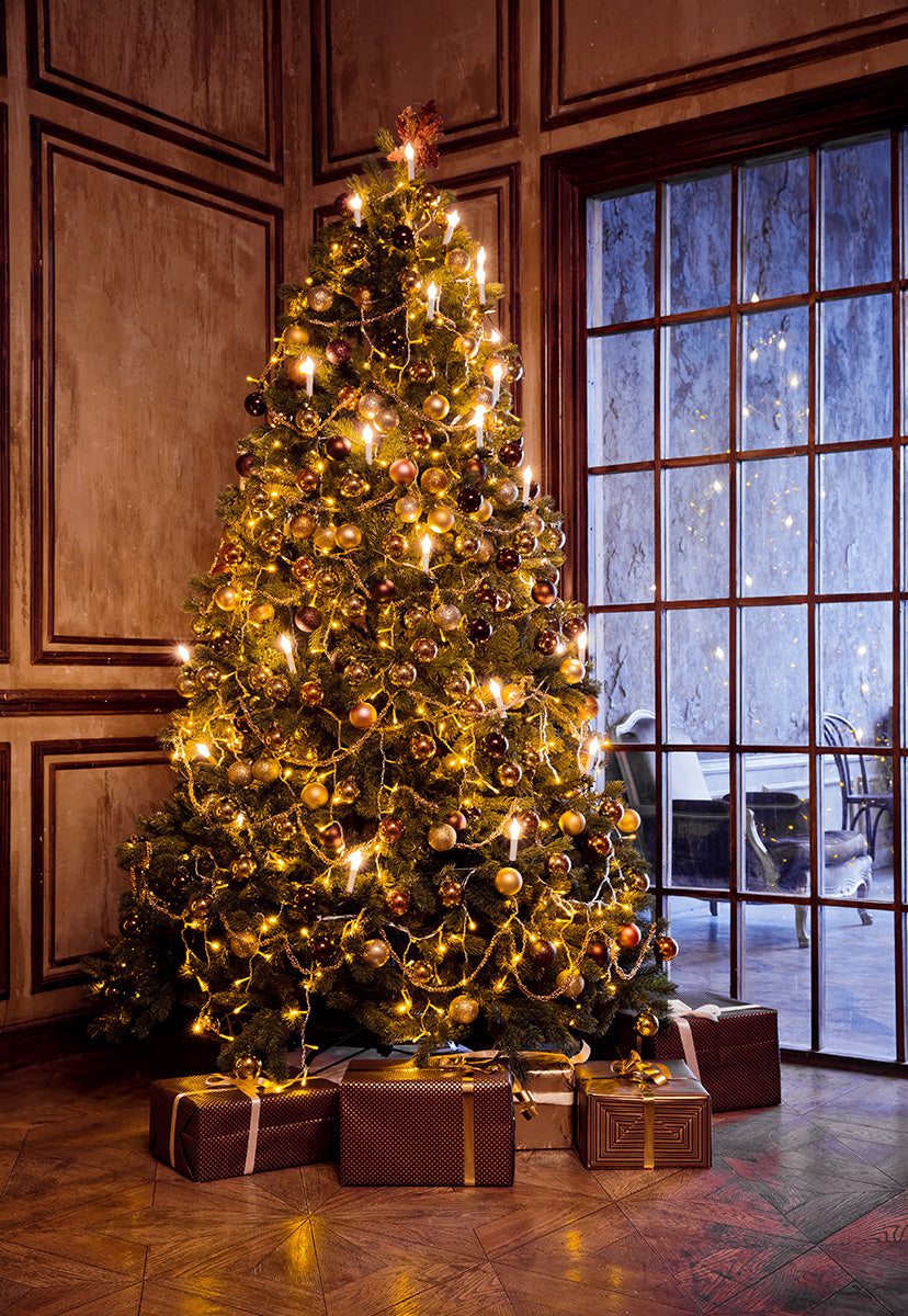 New Arrival-Luxury Bright Christmas Tree Photo Backdrops K16194