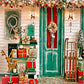Christmas Gift Shop Decor Wood Floor Backdrops for Picture