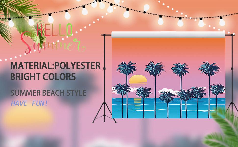 Romantic Summer Beach Scenery Background Summer Seaside Beach Theme Party Backdrop Decoration KE22193