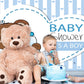 Brown Teddy Bear Baby Shower Backdrop Boy Baby Shower KEH01882