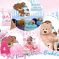 Brown Teddy Bear Baby Shower Backdrop Girl Baby Shower KEH01883