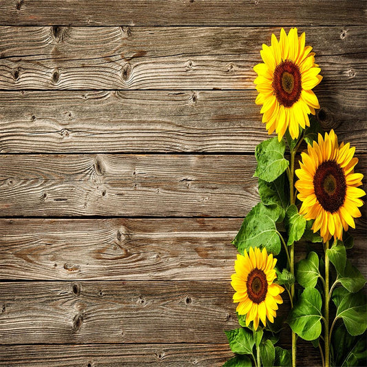 Sunflower Deep Brown Wood Floor wall Texture Backdrop Photography Backgrounds