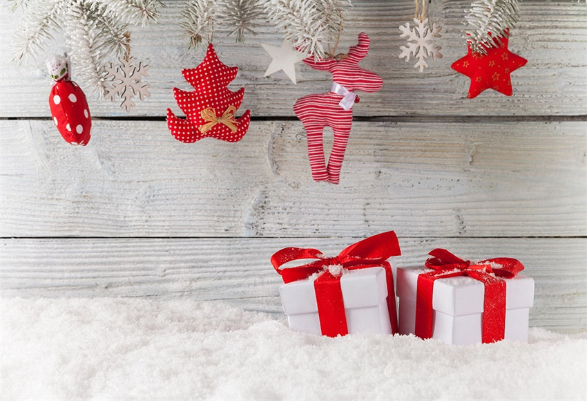 Christmas Gift Photography Backdrop Snow Background