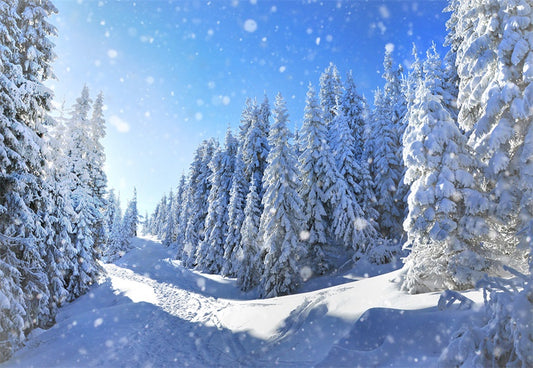 Snowflake Forest Backdrop for Photography Winter Background