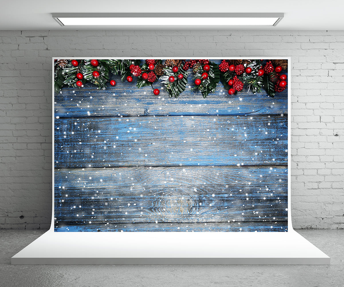 Snowflake wooden wall photography light blue background Christmas background
