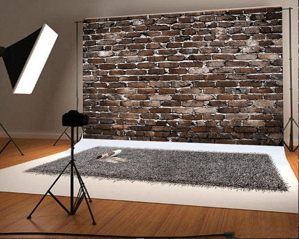 Brown Brick Wall Background Fabric Brick Photo Background for Photo Studio KH02308