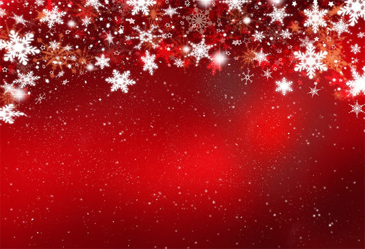 Red Christmas Snowflake Glitter Photography Backdrops for Session
