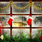 Wood Window Christmas Winter Photography Backdrops