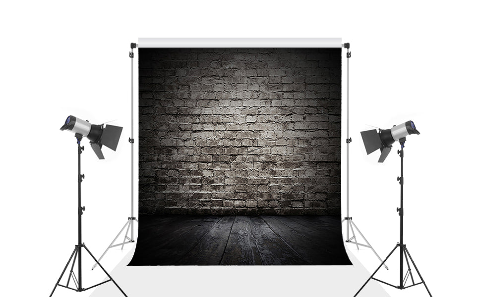 Retro Black Brick Wall Photography Backdrop Portrait Background for Photography KH02555