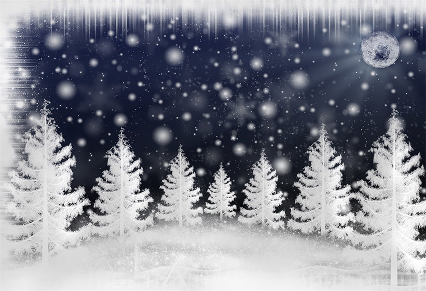 Winter Snowflake White Pine Backdrops for Christmas
