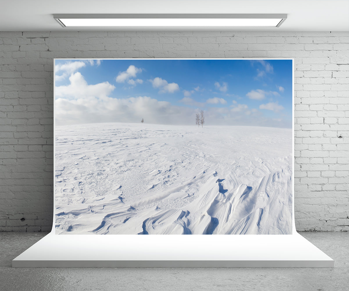 White Snow Ground Photography Backdrop Winter Background
