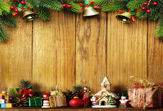 Christmas Photography Backdrop Wood Decor Background