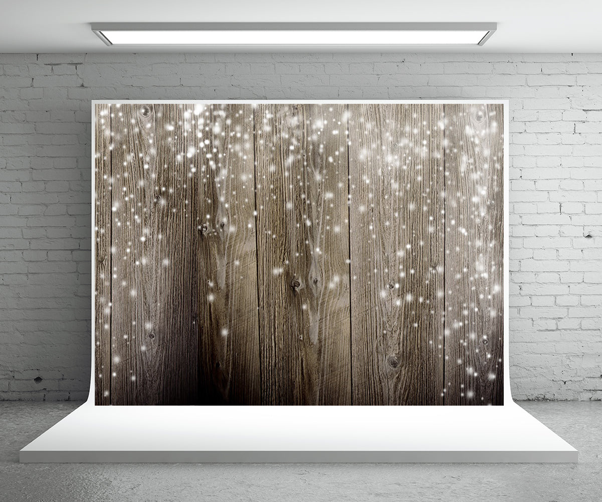 Snowflake Brown Wooden Wall Photography Background Christmas Background