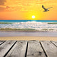Seaside Sunset Scenery Photo Backdrop Seagulls Photography Background Blue Sky Photo Studio Props KH04686